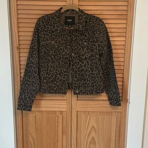 Nine West Leopard Print Jean Jacket - Brown